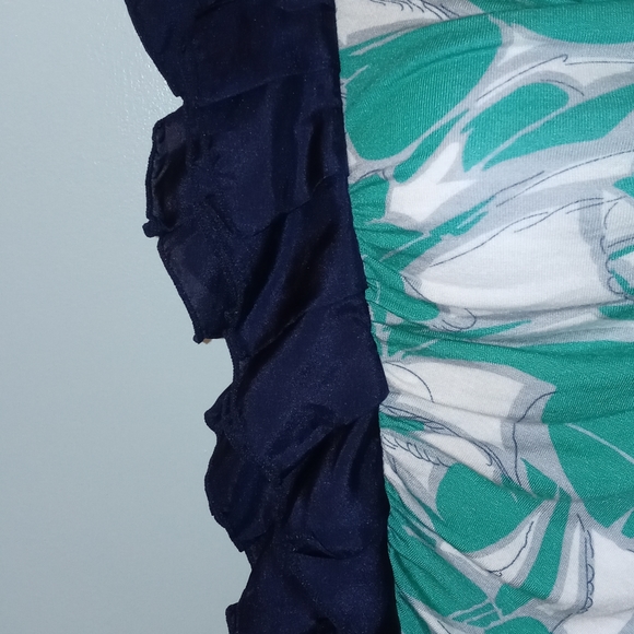 Little Yellow Button Blouse Size Large Multi Color Sleeveless Soft Stretch - Picture 6 of 12